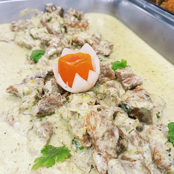 Lomo en crema de cilantro