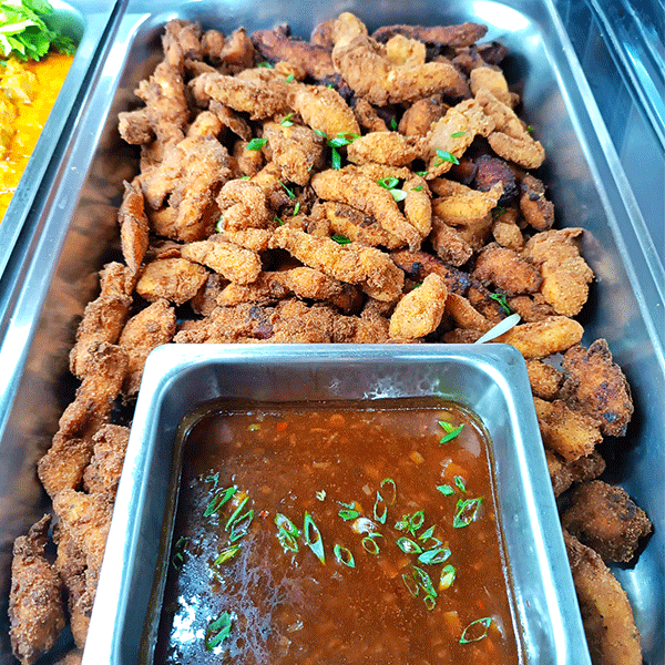 Fajitas de pollo en salsa BBQ