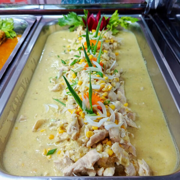 Fajitas de pollo en crema de maiz