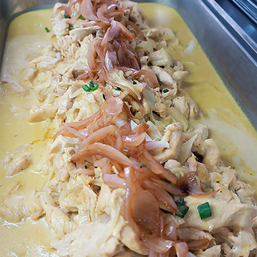 Fajitas de pollo en salsa Diana